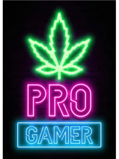 Neon Art Happy Gaming Zone Games Room Poster Print Canvas Painting Gamer Office Wall Art For Boy Bedroom Home Decor No LED June Wall Art