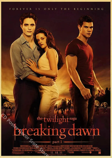 Movie Twilight Poster Edward Bella Retro Kraft Paper Prints Picture DIY Film Vintage Room Home Bar Cafe Art Wall Decor Painting June Wall Art