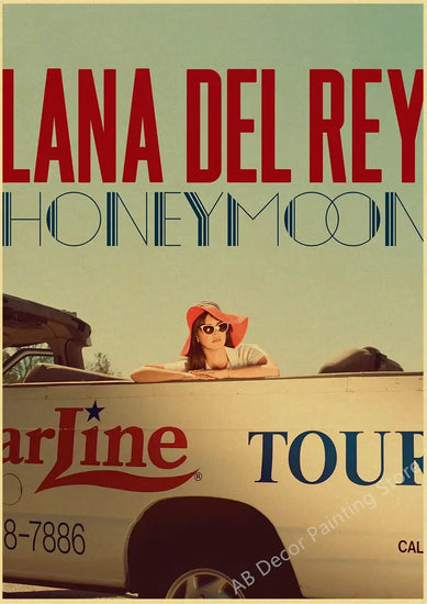 Lizzy Grant Lana Del Rey Posters Retro Kraft Paper Prints Music Album Poster Vintage Home Room Decor Aesthetic Art Wall Painting June Wall Art