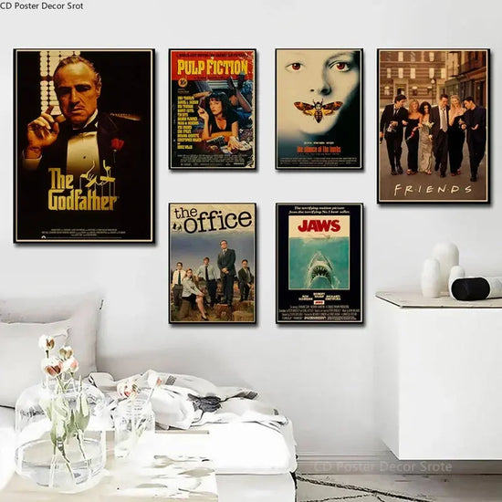 Hot Classic Movie Posters The Office Friends TV Kraft Paper Prints Godfather Vintage Home Room Decor Aesthetic Art Wall Painting June Wall Art