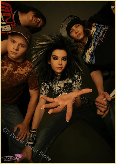 Tokio Hotel Poster German Rock Band Posters Retro Prints Nostalgic Art Wall Painting Vintage Room Home Decor Aesthetic Picture June Wall Art