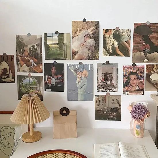 Ins Nordic Retro Wall Decorative Photo Card Stickers Bedroom Art Postcard Decoration DIY Wall Card Stickers Photography Props June Wall Art