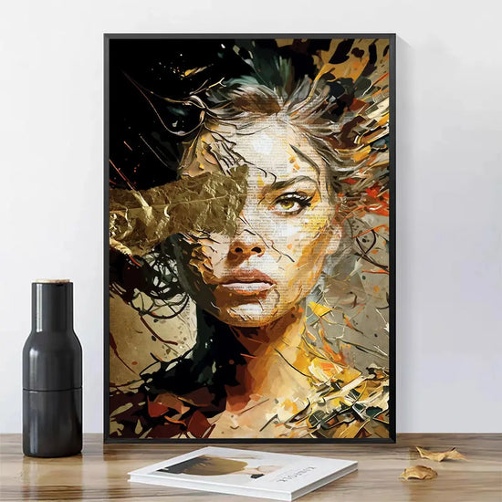 Nordic Boho Fashion Glasses Woman With Flowers Wall Art Canvas Painting Butterfly With Girl Portrait Poster Prints Mural Picture June Wall Art
