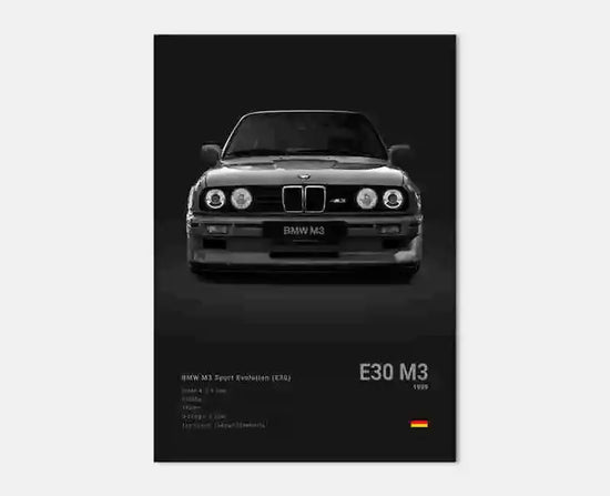 Pop Black And White Poster Wall Art Luxury Supercar F80 M3 M140 GTR HD Oil On Canvas Print Home Living Room Bedroom Decor Gift June Wall Art