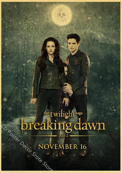 Movie Twilight Poster Edward Bella Retro Kraft Paper Prints Picture DIY Film Vintage Room Home Bar Cafe Art Wall Decor Painting June Wall Art