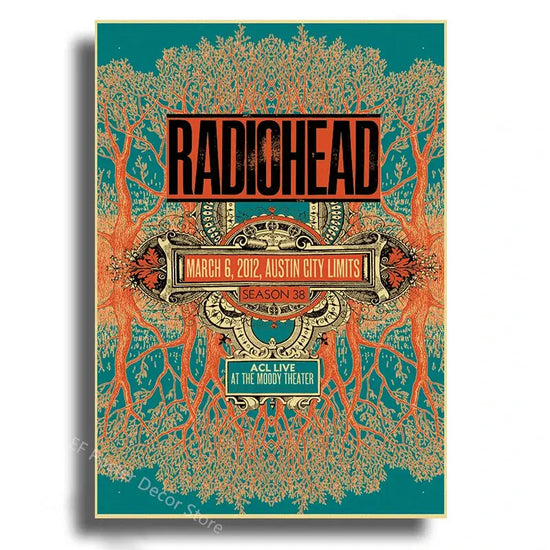 Rock Band Radiohead Music Art Poster Retro Prints Album Posters Vintage Home Room Bar Cafe Decor Aesthetic Picture Wall Painting June Wall Art