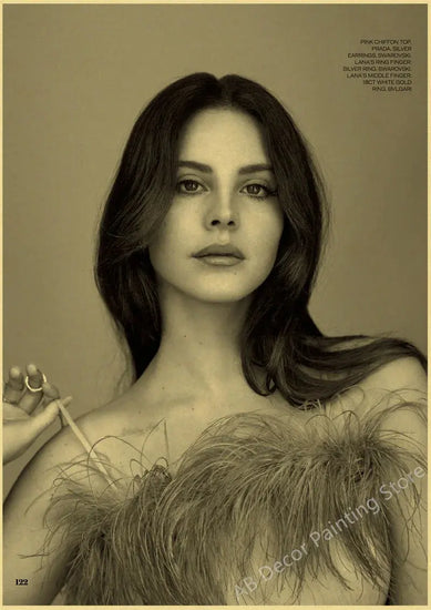 Lizzy Grant Lana Del Rey Posters Retro Kraft Paper Prints Music Album Poster Vintage Home Room Decor Aesthetic Art Wall Painting June Wall Art