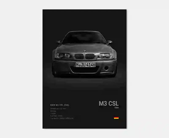 Pop Black And White Poster Wall Art Luxury Supercar F80 M3 M140 GTR HD Oil On Canvas Print Home Living Room Bedroom Decor Gift June Wall Art