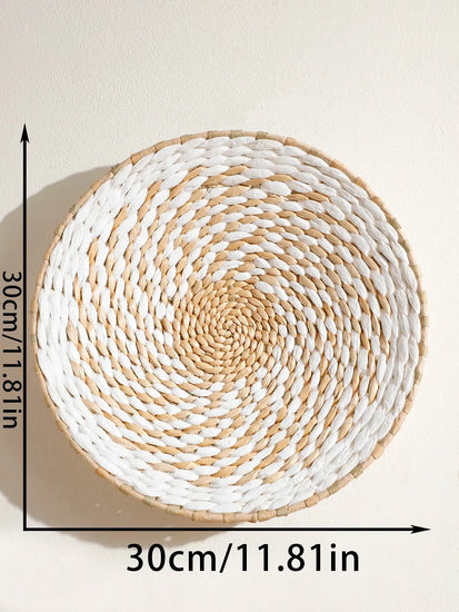 Seagrass Wall Hanging Decor Wall Basket Boho Home Decoration Handmade Natural Wall Art for Kitchen Bedroom Living Room Ornament June Wall Art