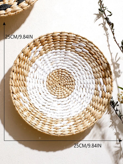 Seagrass Wall Hanging Decor Wall Basket Boho Home Decoration Handmade Natural Wall Art for Kitchen Bedroom Living Room Ornament June Wall Art