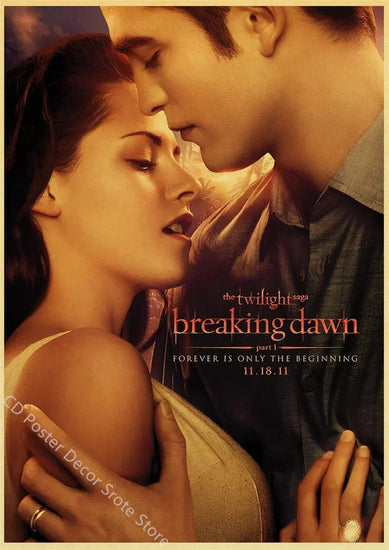 Movie Twilight Poster Edward Bella Retro Kraft Paper Prints Picture DIY Film Vintage Room Home Bar Cafe Art Wall Decor Painting June Wall Art