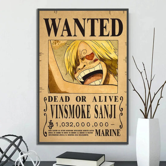 One Piece Self-adhesive Poster Bounty Order Luffy Wallpapr Ace Figures Nami Home Decoration Painting Anime Zoro Wall Art Sanji June Wall Art