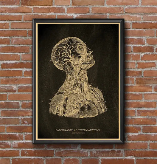 Nostalgic Posters Anatomy Chalkboard Poster Prints Body Parts Heart Hand Foot Drawing Vintage Home Room Art Wall Decor Painting June Wall Art