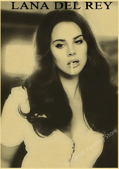 Lizzy Grant Lana Del Rey Posters Retro Kraft Paper Prints Music Album Poster Vintage Home Room Decor Aesthetic Art Wall Painting June Wall Art