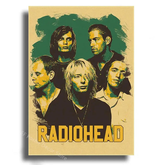 Rock Band Radiohead Music Art Poster Retro Prints Album Posters Vintage Home Room Bar Cafe Decor Aesthetic Picture Wall Painting June Wall Art