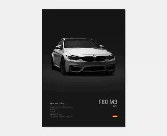 Pop Black And White Poster Wall Art Luxury Supercar F80 M3 M140 GTR HD Oil On Canvas Print Home Living Room Bedroom Decor Gift June Wall Art