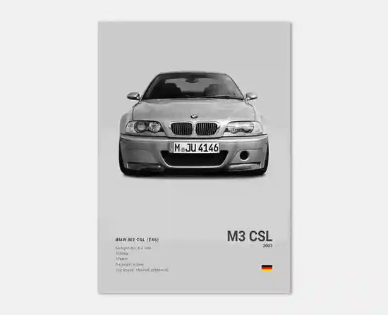 Pop Black And White Poster Wall Art Luxury Supercar F80 M3 M140 GTR HD Oil On Canvas Print Home Living Room Bedroom Decor Gift June Wall Art