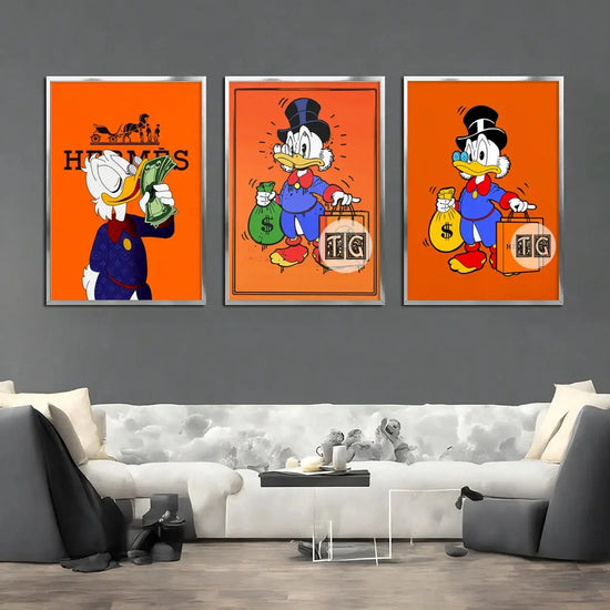 Scrooge Mcduck Motivational Poster Modern Luxury Wall Art Canvas Painting Print Pop Pictures for Living Room Home Decor Cuadros June Wall Art