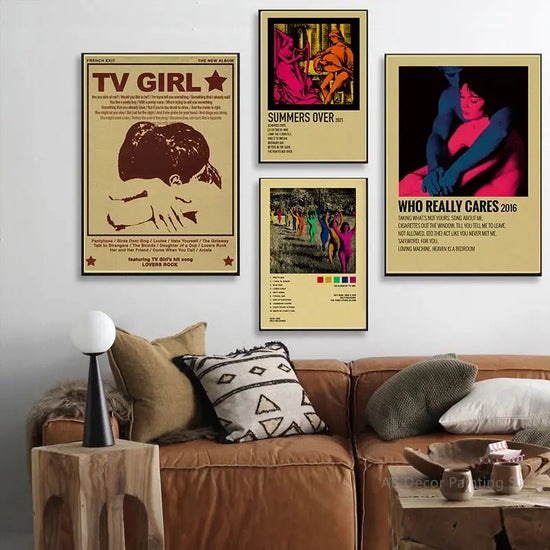 TV Girl Posters Retro Kraft Paper Prints Lovers Rock Vintage Poster Wall Art Painting Study Home Living Room Decoration Picture June Wall Art