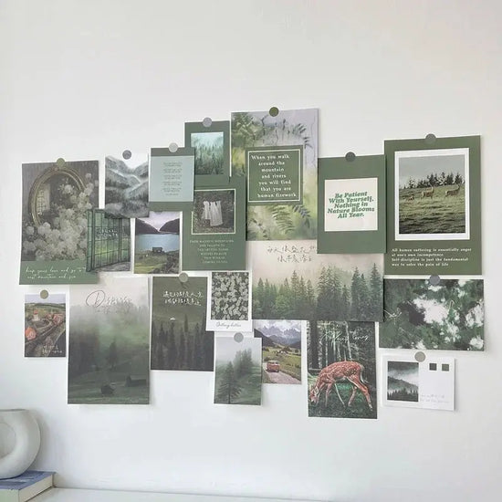 Ins Nordic Retro Wall Decorative Photo Card Stickers Bedroom Art Postcard Decoration DIY Wall Card Stickers Photography Props June Wall Art