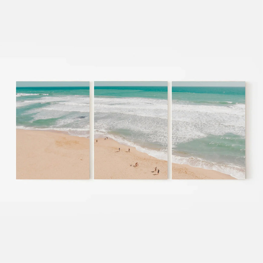 Tropical Beach Triptych Canvas Print - Coastal Ocean View Wall Art | Set of 3 Canvas Decor for Beach Lovers June Wall Art