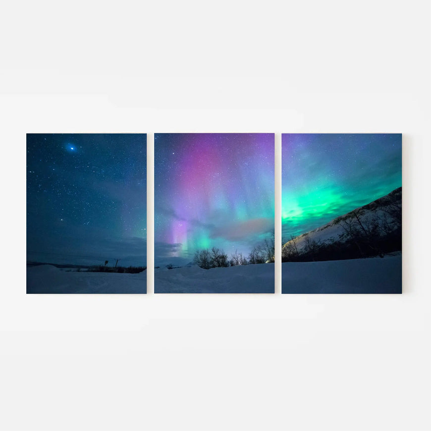 Aurora Borealis Canvas Print - Northern Lights over Tromsø, Norway | Stunning Night Sky Wall Art June Wall Art