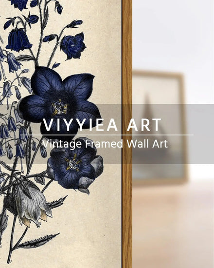VIYYIEA Vintage Framed Botanical Wall Art Decor, Living Room Bedroom Blue Campanula Pictures Retro Wall Decor, Framed Canvas Prints Artwork, Farmhouse Flower Paintings,12x16 Inch https://www.amazon.com/dp/B0D1K1C7YB