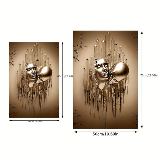 Love Couples Kissing Hug Abstract Canvas Painting - 1pc Wall Art for Bathroom Bedroom Office Living Room Home Decor - No Frame June Wall Art