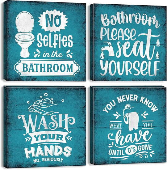 Bathroom Wall Art Beach Decor Ocean Sea Turtle Octopus Canvas Pictures Coastal Room Decor Teal Bathroom Accessories Vintage Whale Seahorse Poster Modern Nautical Painting Bedroom Home Decorations https://www.amazon.com/dp/B07HMJFDK3