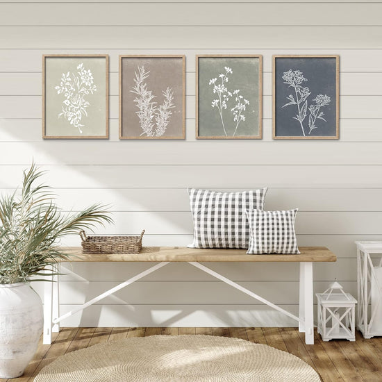 Framed Boho Wall Art Set of 4 for Wooded Minimalist Botanical Print Wall Art for Rustic Vintage Farmhouse Home Kitchen Wall Decor (Brown, 11x14) https://www.amazon.com/dp/B0BS9RNJDX