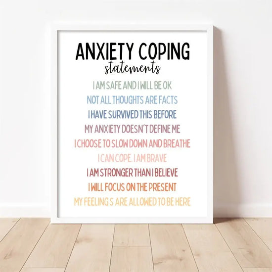Calm & Focused: Anxiety Relief Office Decor - 8x10" Relax-Inspired Poster for Mental Health, Emotional Regulation & Stress Management, Perfect for Room Decor June Wall Art