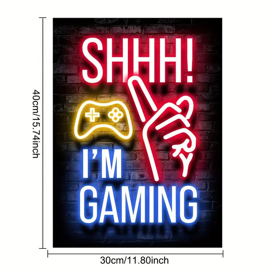 1pc Neon Game Poster - Vibrant Canvas Painting for Electronic Sports Room, Game Hall, and Boys' Bedroom - Perfect Wall Decor for Gamers June Wall Art