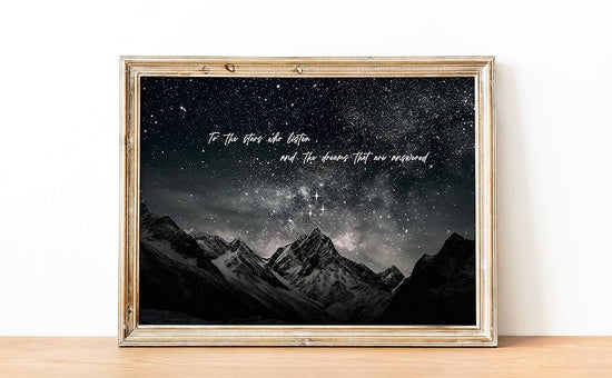 TwoDays Fantasy Books Merchandise Room Decor, To The Stars Who Listen Wall Art Prints For Bookish Gifts, City Of Starlight Poster For Library.(12" X 16", UNFRAMED) https://www.amazon.com/dp/B0CM6F3Z8L