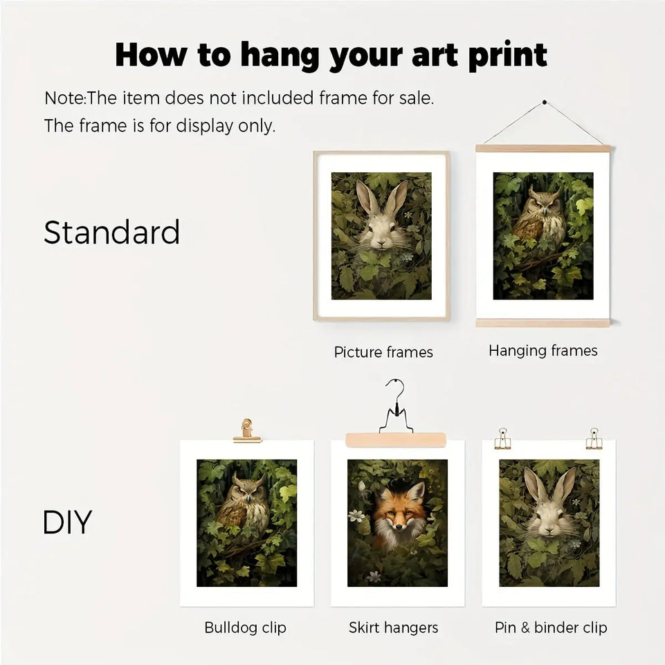 [3pcs Magical Forest Canvas Poster] 3pcs/set Unframed Canvas Poster, Retro Art, Magical Forest Animal Wall Art, Forest Witch Wall Art, Woodland Animal Poster, Ideal Gift For Bedroom Living Room Corridor, Wall Art, Wall Decor, June Wall Art