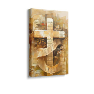 Musical Cross Canvas Print - Inspirational Christian Wall Art for Music Lovers and Faith-Based Home Decor