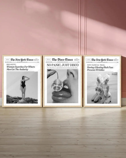 iHery Framed Trendy NewsPaper Wall Art,12x16in Canvas Wall Art,Beige Oak Wood Frame,Retro Vintage New York Magazine Headline News,Woman Searches For Where Men Get The Audacity,Bedroom Décor 1Pack https://www.amazon.com/dp/B0CH4DTS4L