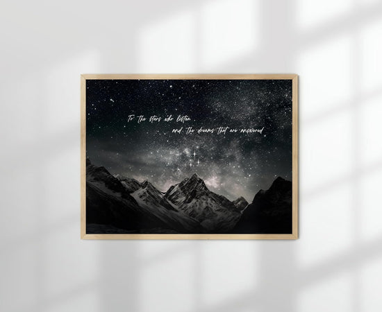 TwoDays Fantasy Books Merchandise Room Decor, To The Stars Who Listen Wall Art Prints For Bookish Gifts, City Of Starlight Poster For Library.(12" X 16", UNFRAMED) https://www.amazon.com/dp/B0CM6F3Z8L