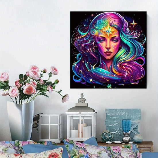 [5D Diamond Painting Sets For Adults] DIY 5D Twelve Constellation Diamond Painting Sets For Adults, Diamond Painting Sets DIY Full Round Diamond Rhinestone Art Sets, Paint By Numbers, Home Wall Decor, Frameless 20*20cm/7.8inx June Wall Art