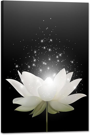 Canvas Prints Art Lotus Floral Pictures Wall Art for Zen Office Decor Meditation Poster Modern Artwork Painting Framed Ready to Hang(12x16inch) https://www.amazon.com/dp/B0CFDZLV4Y
