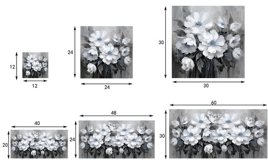 AnZhongArt Bathroom Wall Art,Flower Wall Art,Canvas Wall Art,Small wall Art Gray and White and Blue Flower Wall Art-Floral Canvas Wall Art, Bedroom Office Flower Wall Art Decoration,12x12 inches https://www.amazon.com/dp/B0CR7H4SQ4