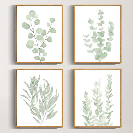 FRAMED Botanical Plant Canvas Wall Art,Boho Plant Wall Decor for Bedroom,Minimalist Floral Prints for Living Room,Light Green Botanical Art Painting for Office,Set of 4,8”x 10” https://www.amazon.com/dp/B09HH17JRH